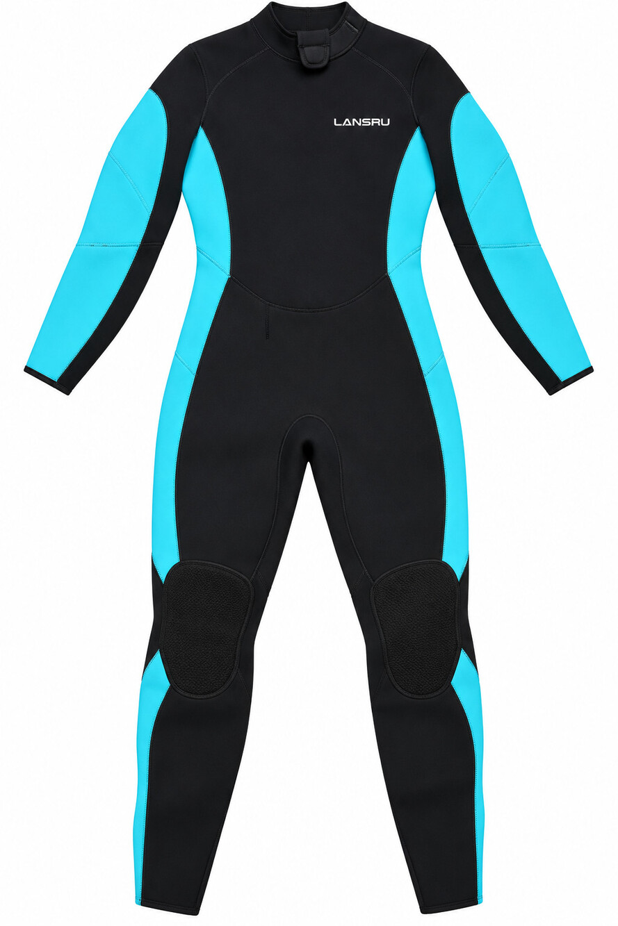 NWT Lansru Women's Full Wetsuit Black Turquoise Size M